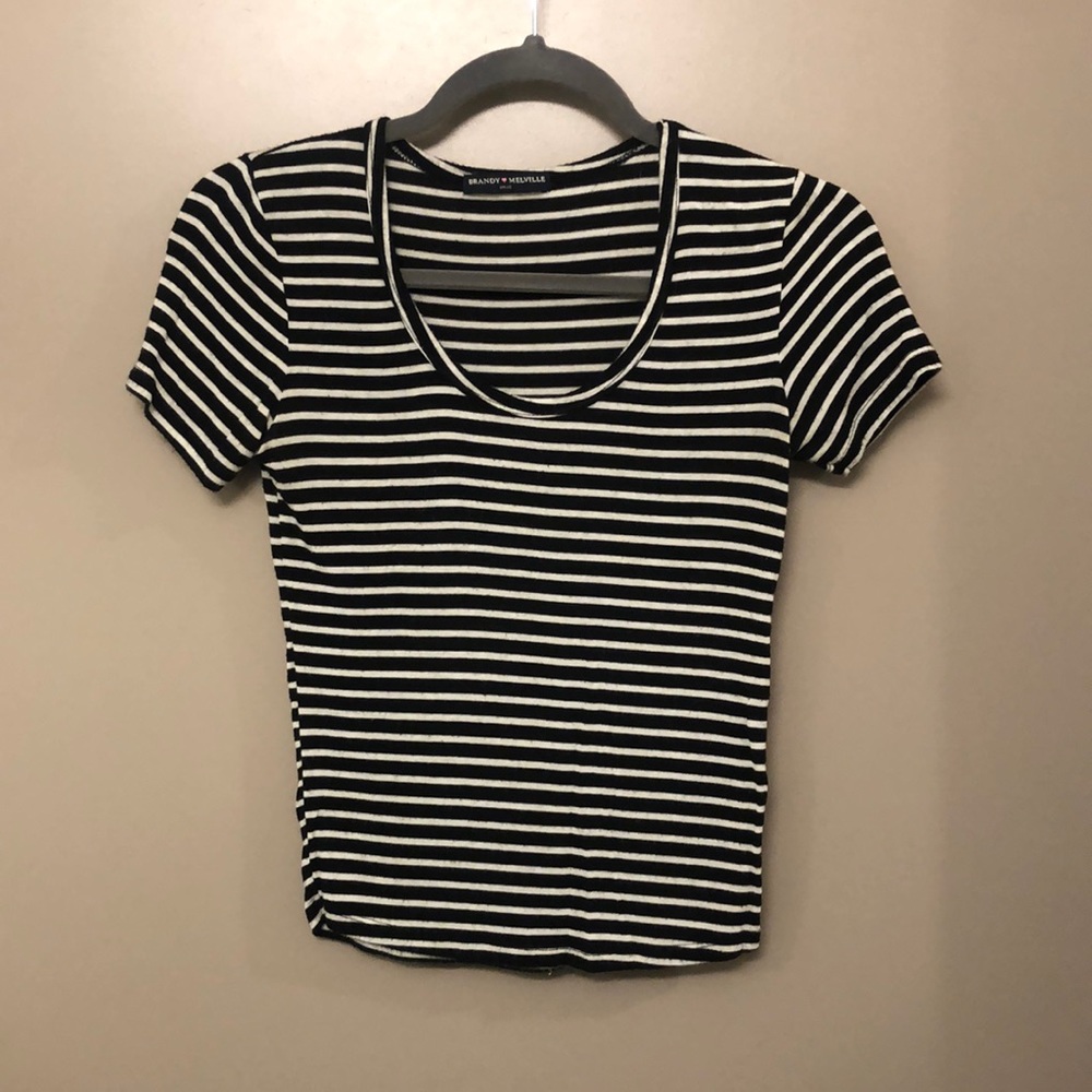 Striped Brandy Melville shortsleeved crop top